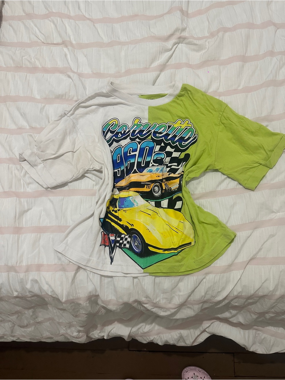 Chemistry White and Lime Green Graphic Tee